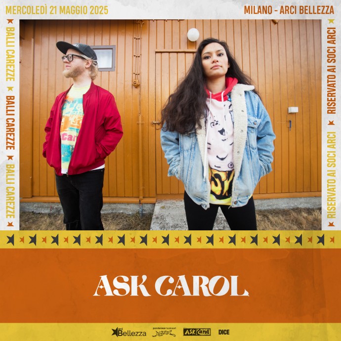Ask Carol: il debutto italiano della band il 21 maggio all’ Arci Bellezza di Milano; Writing On The Wall è il nuovo brano del duo norvegese